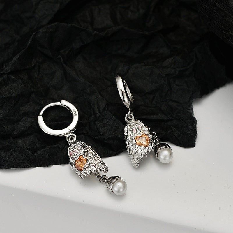 Little Ghost - Pearl &Zircon Earrings