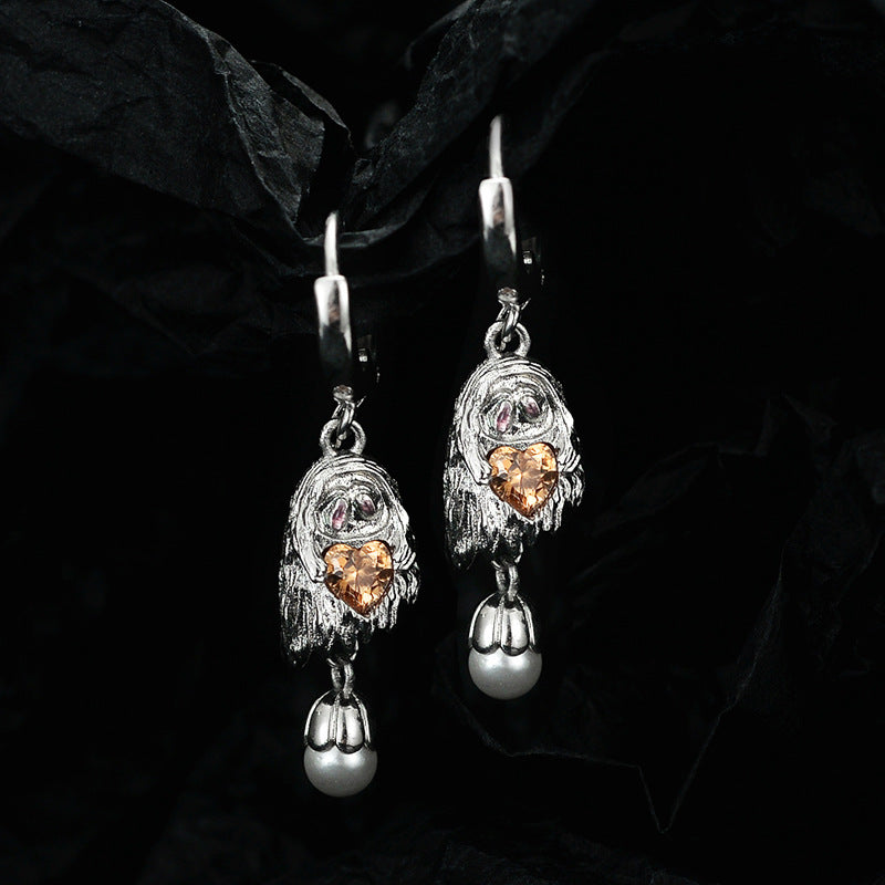 Little Ghost - Pearl &Zircon Earrings