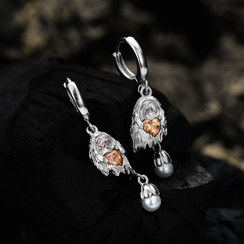 Little Ghost - Pearl &Zircon Earrings