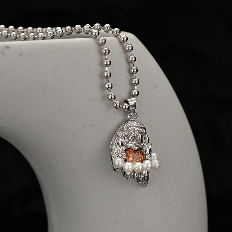 Little Ghost - Pearl &Zircon Necklace