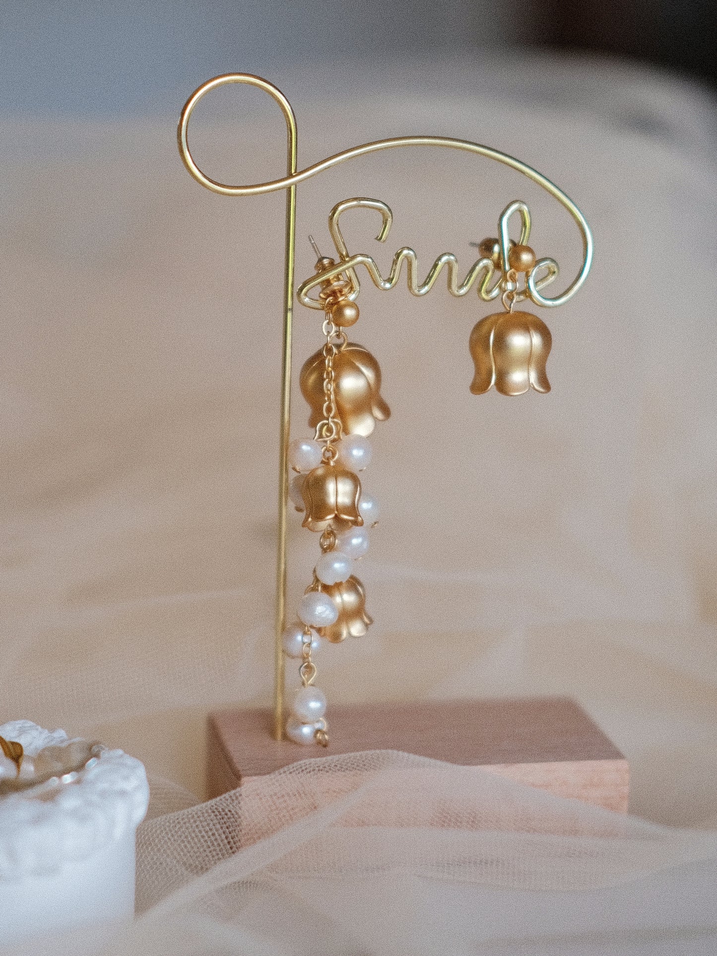 Lily of the Valley Asymmetrical Earrings