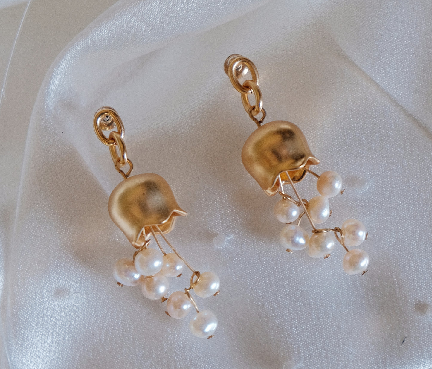 Lily of the Valley Brass Earrings