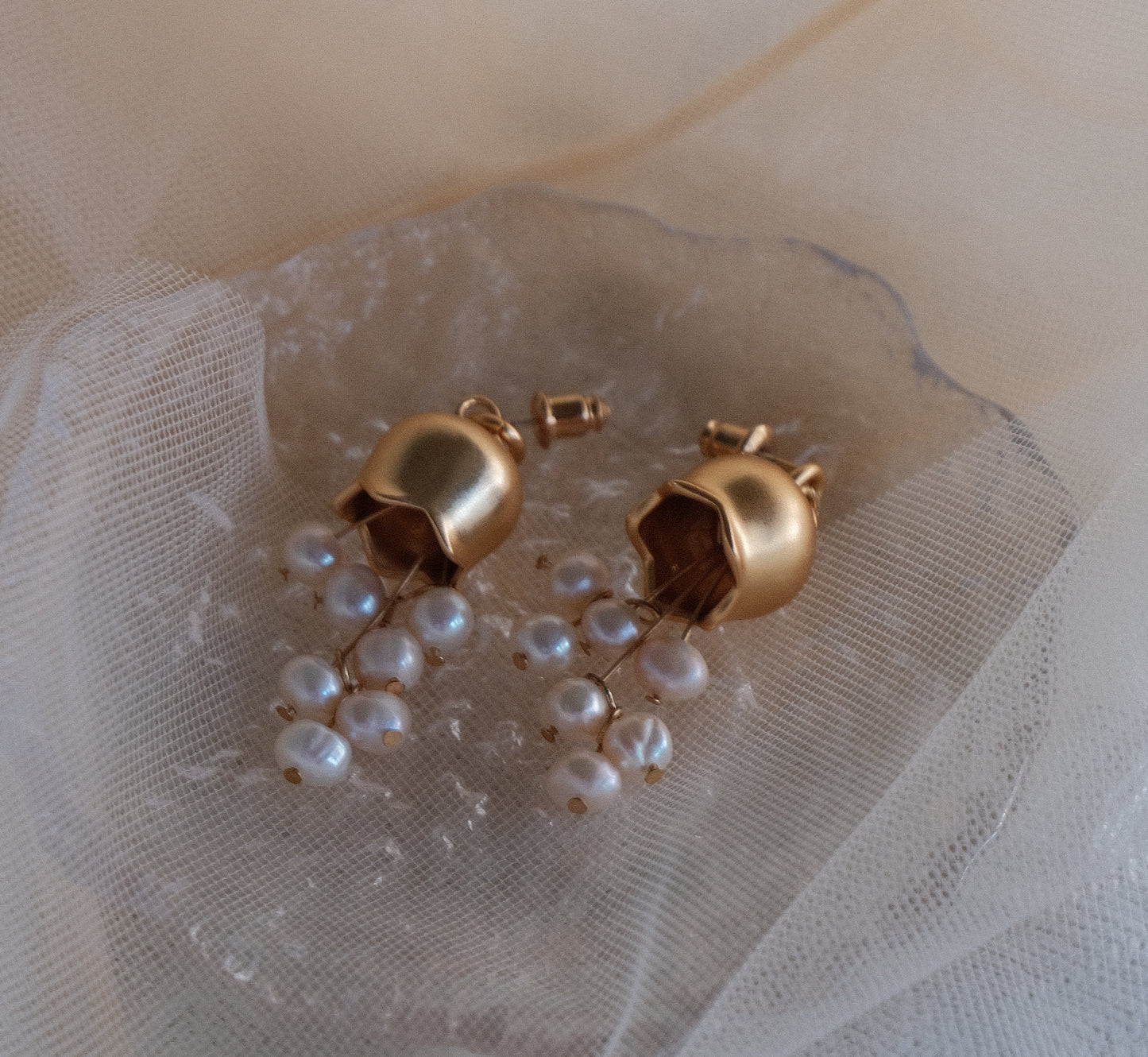 Lily of the Valley Brass Earrings